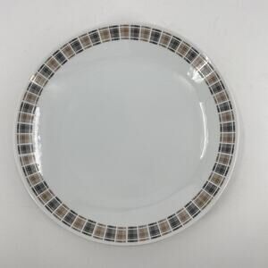 Vtg Harmony House Highlander Servings platter MCM white brown Japan 12 1/4”